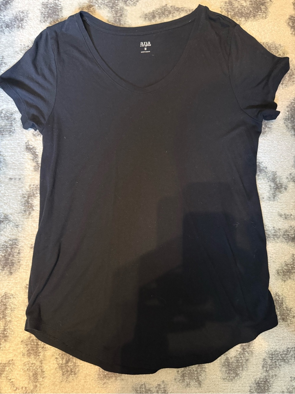 a.n.a Black Scoop Neck Short Sleeve Tee